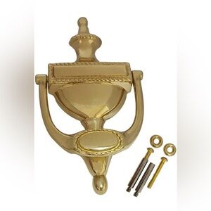 QCAA | VINTAGE SOLID BRASS DOOR KNOCKER VICTORIA ROPE TYPE POLISHED BRASS 613